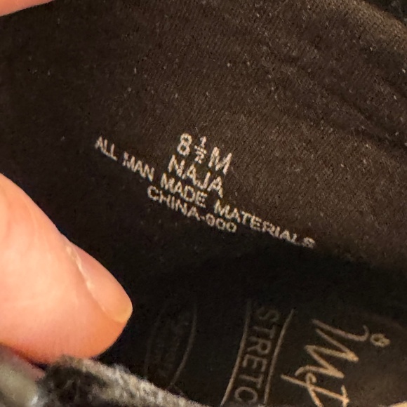 Impo Stretch Black Square-Toe Ankle Boots with Kitten Heel - Picture 8 of 11